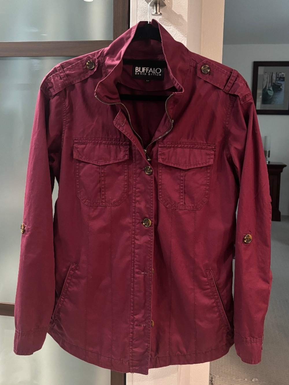 Buffalo David Bitton Utility Jacket - Maroon Size S - Picture 5 of 12